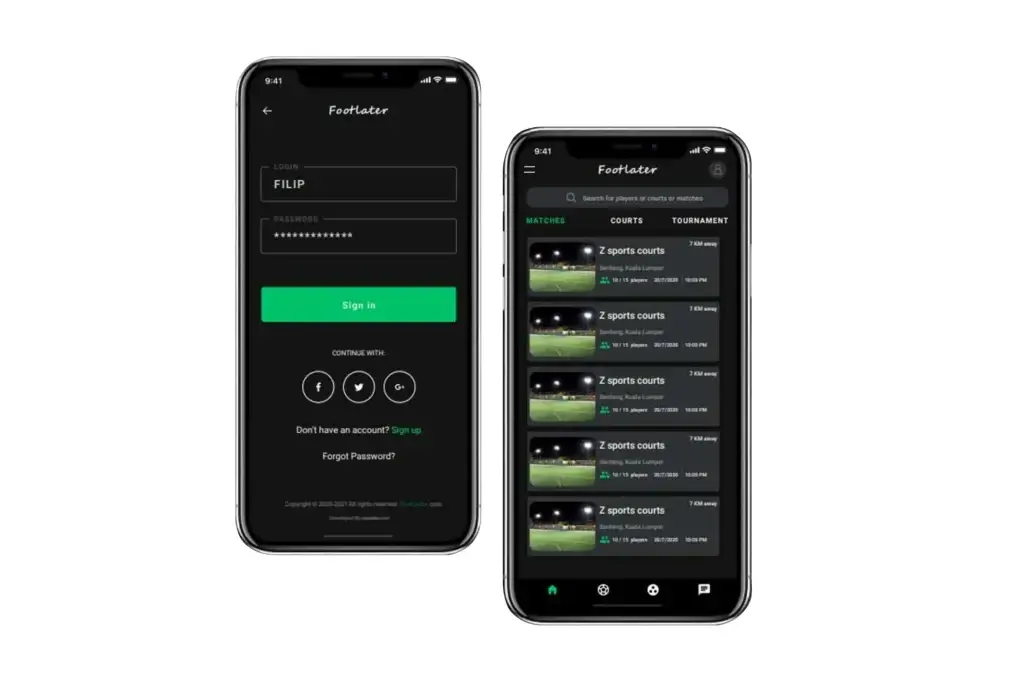 Footlater mobile app